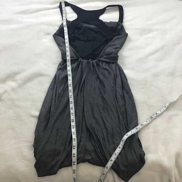 Rag & Bone Verona Crisscross Drape Mini Dress Size 8 Black Racerback Leather - Picture 8 of 14